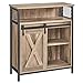 Produktbild VASAGLE Sideboard, Küchenschrank, Aufbewahrungsschrank, mit Schiebetür, 30 x 70 x 80 cm, verstellbare Ablage, offenes Fach, Landhausstil, für Wohnzimmer, eichenbraun-schwarz LSC089B50
