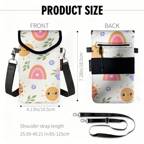 Image of Neoprene Phone Sleeve Pouch Case Bag for Men Women w /Crossbody Strap /Neck Lanyard for iPhone 17 /16 /15 /14 Pro Max, Samsung S25，Pixel 10
