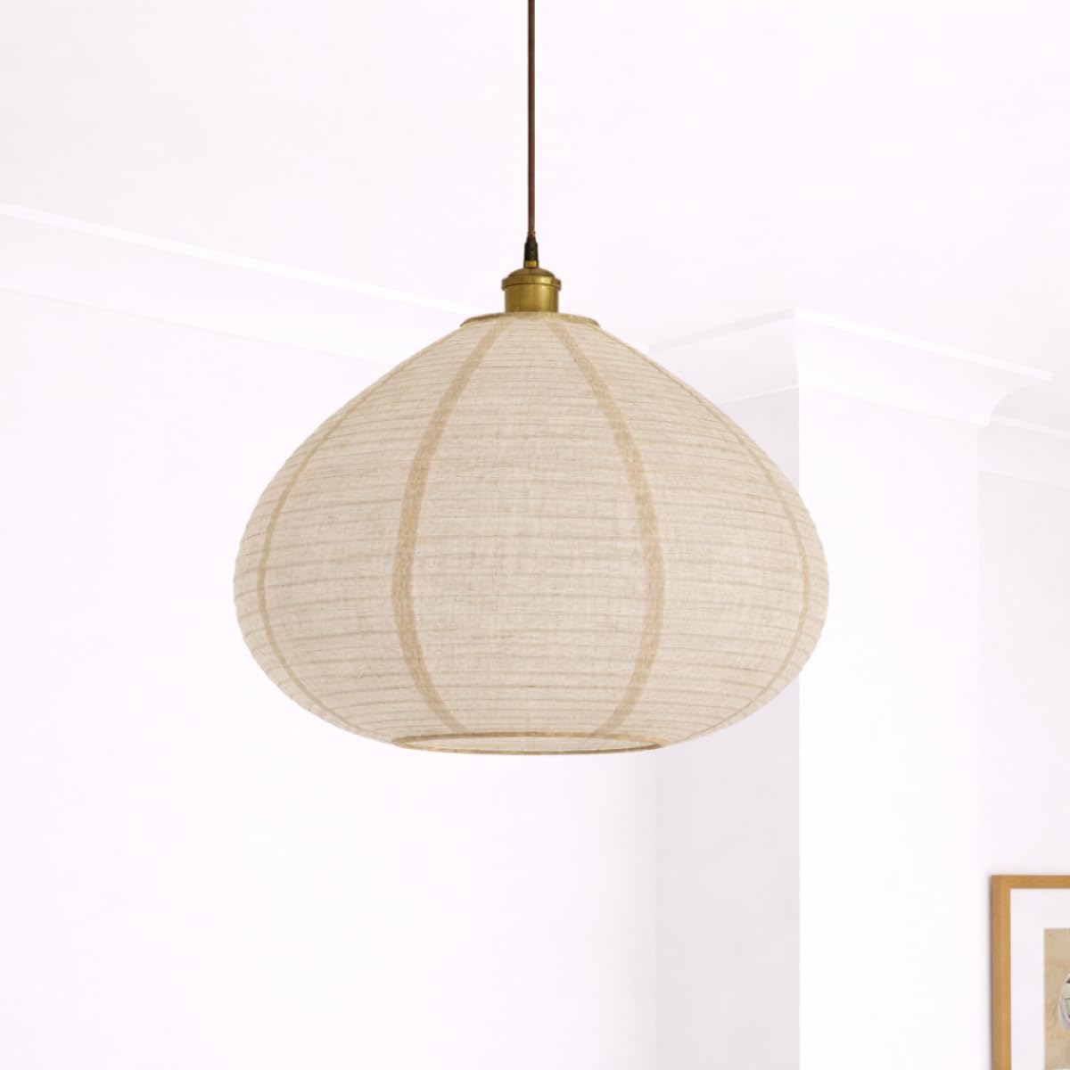 CGC Lighting Indoor Ceiling Lampshade Handmade Easy Fit Linen, Scandinavian Minimalist Style, Non Electrical (Oatmeal Bell)
