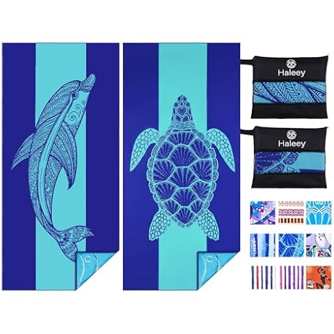 Haleey Microfibre Lightweight Beach Towel Set Cover
