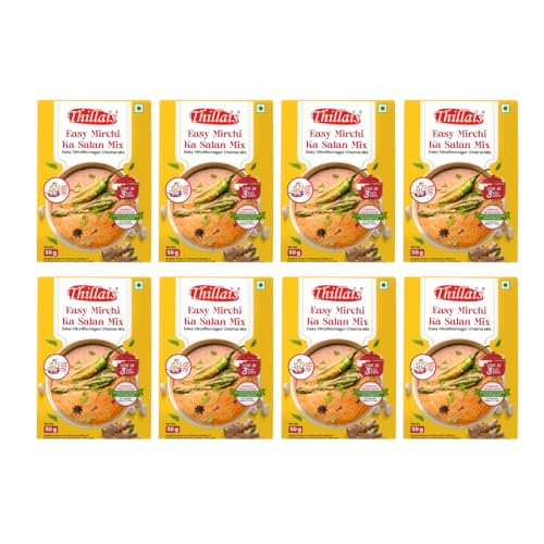 Image of Thillai's Easy virudhunagar salna mix | Pack of 8 | Each pack 50g | Spicy Masala | Spicy Virudhunagar Masala | Combo Of 8 Packs | Blend 0f Pure Spices |