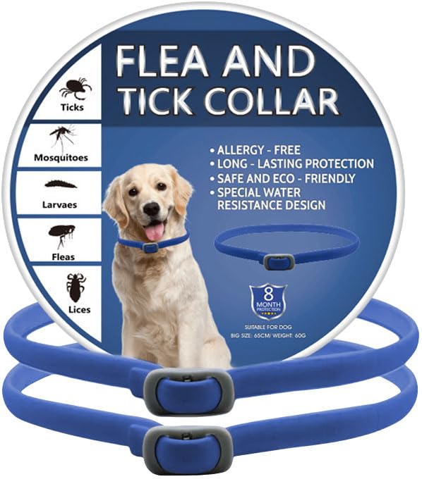2 PCs Dog Collar Repellent: Repellent Collars for Dogs Adjustable Water-Resistant Collar for Puppies and Dogs Nblue