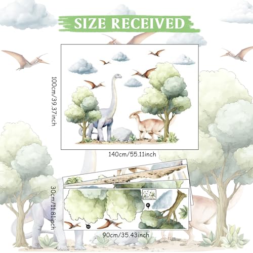 Vinilo Decorativo Dinosaurio Extra Grande Boho para Pared miniatura 2