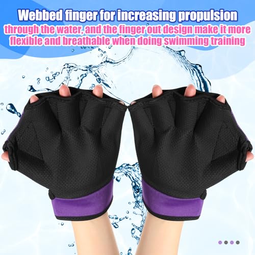 image for Sumind 2 Pairs Swimming Gloves Aquatic Training Gloves Neoprene Mitten