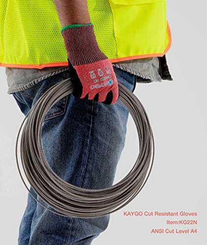 Kaygo Cut Resistant Work Gloves Kg22Nb,Ansi Cut Level A4, Micro Finishing Nitrile Coated, Machine Washable #TOP3