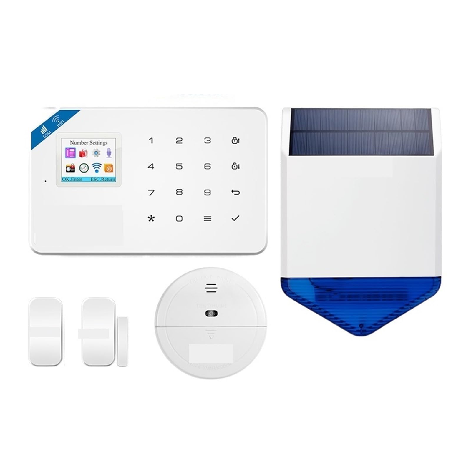 Sistema de Alarma, De Alarma Inteligente con Accesorios For El Hogar Unidad Central Antirrobo gsm For App Sensores Movimiento(Kit 1)