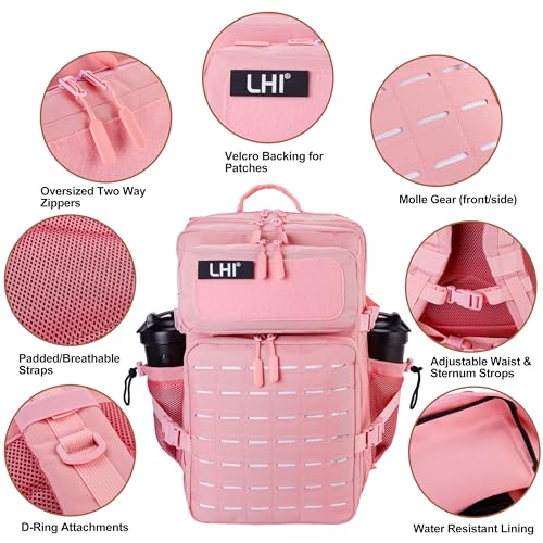 Image of LHI Tactical Military Backpack for Men 25L /45L Large Molle Army Assault Pack 3 Day Hiking Rucksack With Bottle Holder