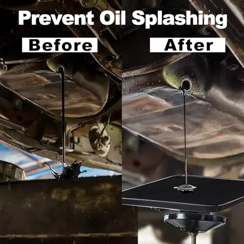 Image of Oil Drain Drip Pan for Under Car with 22 inch Square No Splatter Pad Oil Drip Tray Transmission Garage Automotive Driveway