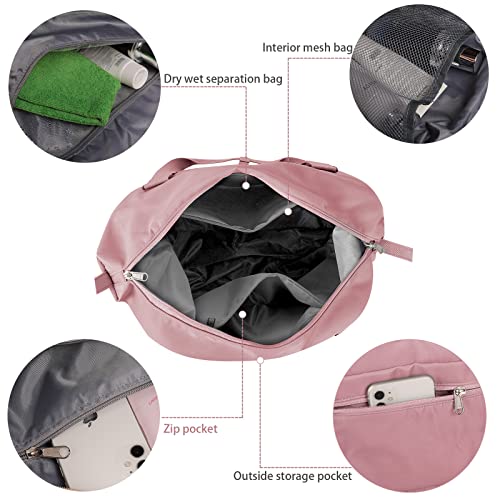 Sport Travel Duffel Bag,Konelia Waterproof Duffel Gym Tote Bag,Weekender Carry On Overnight Bags For Women With Trolley Sleeve Wet Pocket #TOP2