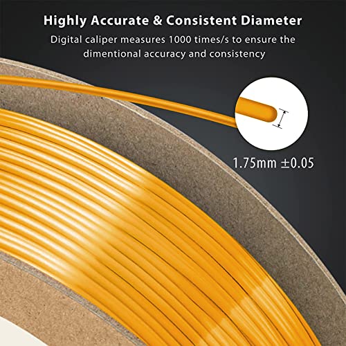 Image of DURAMIC 3D Silk Dual Color PLA Filament Shinny High Gloss Finish 1.75mm | 3D Printing Filament with Cardboard Spool,No-Tangling Neatly Wound Dimensional Accuracy 99% + /- 0.03mm 1KG Silk Royal Gold