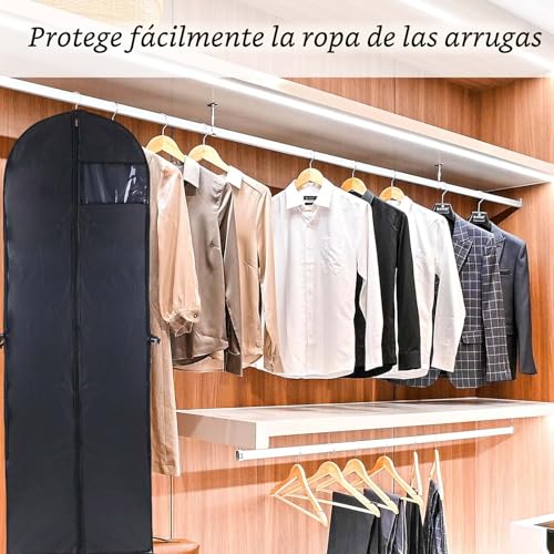 Miniatura 5 de Niviy 60x180cm Funda Ropa Funda Vestido Novia Plegable Resistente Al Polvo Y Manchas Bolsas De Ropa Fundas De Ropa Grandes Para Vestidos De Novia O Fiesta Negro 1pcs