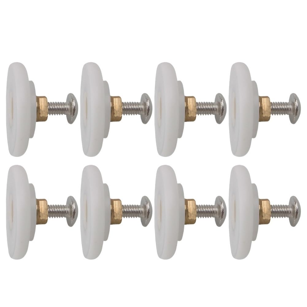 Shower Door Rollers 8pcs 26mm Diameter Shower Room Pulley Bathroom Sliding Glass Door Wheels Nylon Copper Roller