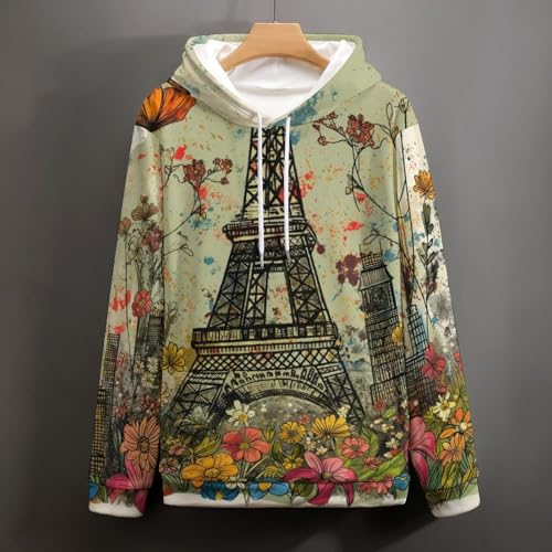 Sweat à capuche Tour Eiffel contre les pulls rêches, le sweatshirt pullover fluide taille S - 5