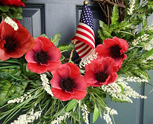 Sdeerit Red Poppy Flowers Artificial Poppy Silk Flowers Bulk 100Pcs Fake Flowers 2.76" Faux Poppies For Wedding Home Ornament Centerpiece Craft Decoration(Red ) #TOP3