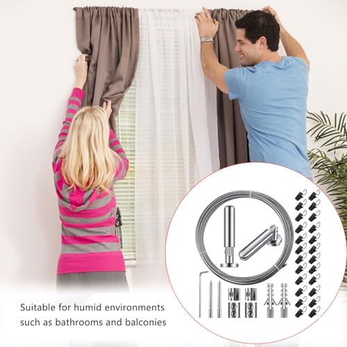 Fil de rideau en acier inoxydable et support de décoration murale haut de gamme - 3