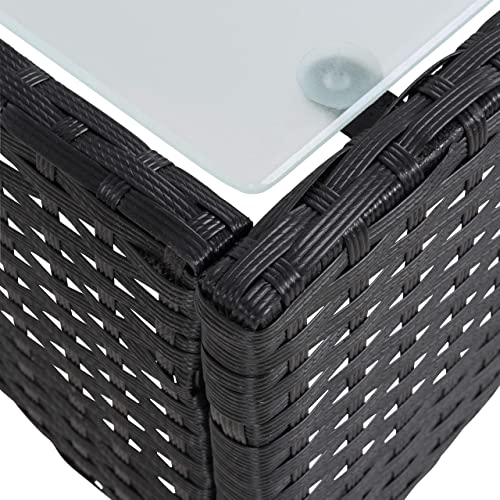 ESTEXO Polyrattan Beistelltisch Rattan Tisch Gartentisch Balkontisch Loungetisch Möbel (Schwarz) – Bild 5