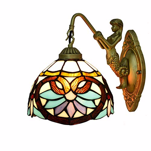 Aplique de pared decorativo de vitral moderno inspirado en el diseño británico