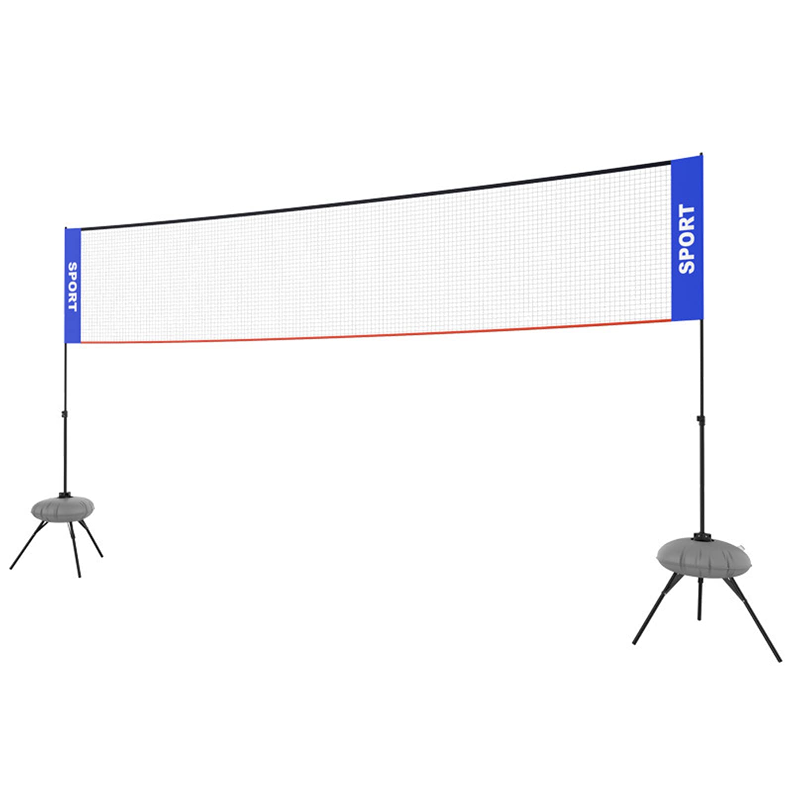 Badminton Tennis Pallayball Net Frame Portatile Standard Net Esternal Block Esterni Net Pieghevole Piegatura Semplice Semplice Net Post Staffa in Acciaio Inox(Size:4.1m)