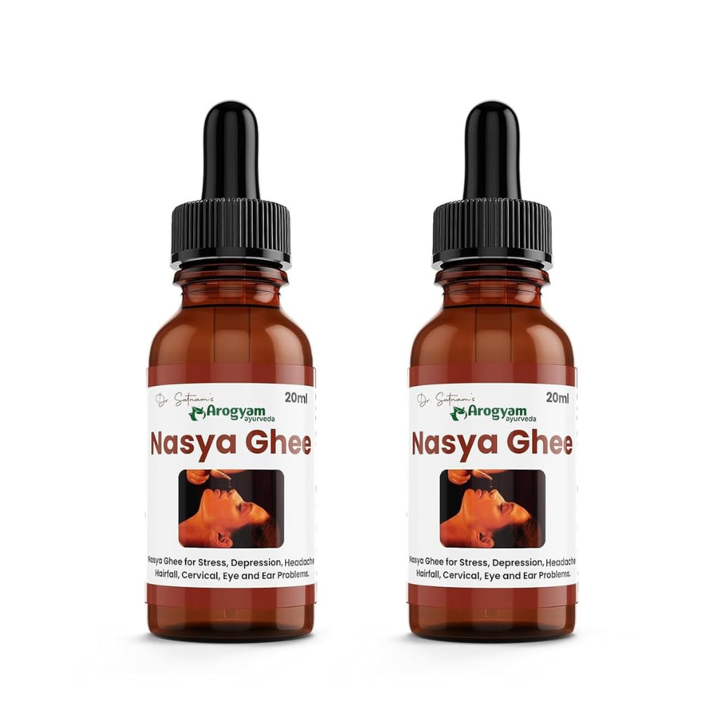 Nasya Ghee Drops | Brahmi Ayurvedic Nasal Oil | Shudh Cow Ghee Nasya Oil for Daily Nasya Care & Nasal Lubrication | Pack of 2 (20ml Each)-image-38