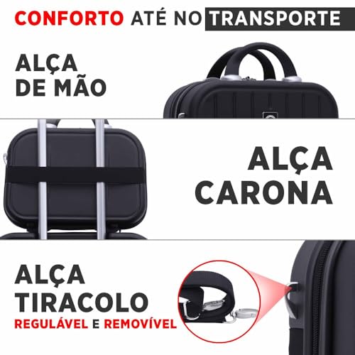 Frasqueira Necessarie de Viagens Chicago Tamanho Único de mão ABS Rígida Fechamento em Ziper com Org