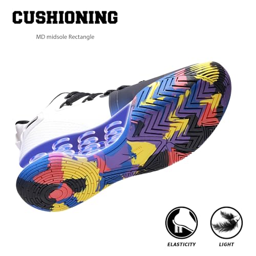 ASHION Mens Basketball Shoes Lightweight Breathable Sneakers Anti Slip Sports Shoes for Running Walking Mid Top Sneakers3