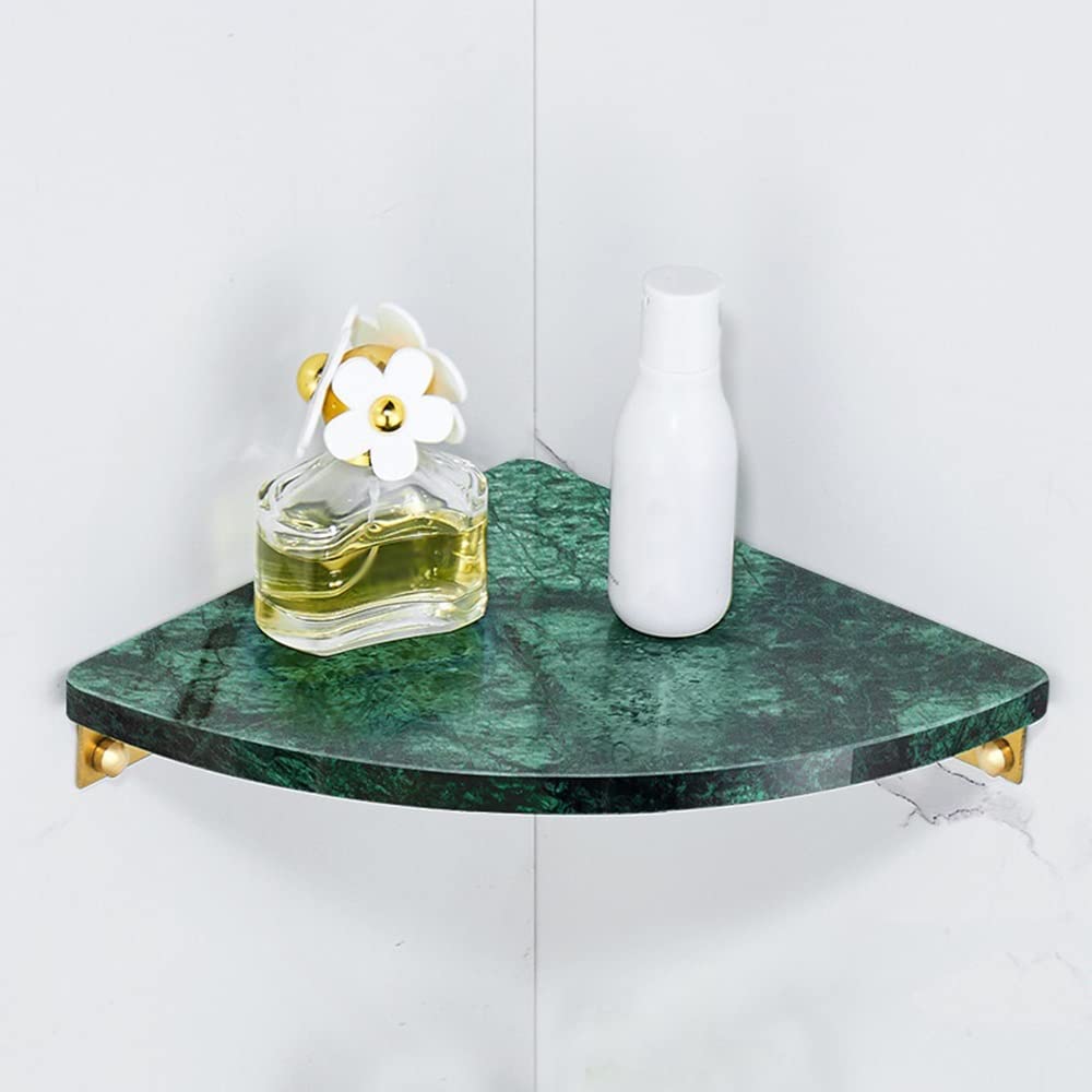 BAHELS Corner Shower Caddy Bathroom Shelf Organizer Caddy Gold Marble and Brass Bathroom Corner Shelf Shower Storage Holder