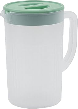 Plastic Pitcher, Cold 2.7L High Temperature Resistant Large Capacity Durable with Lid for Tea Drink Matcha Green