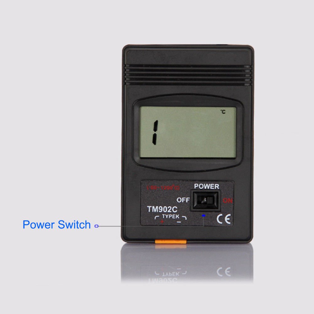 Digitales Thermometer 2 Wege K-Typ Sensor Temperatursonde, Dual Zwei Kanal Digital Thermometer 2 K Typ Thermoelement Sensor -50 ° C / 1200 ° C und 5 K Typ Thermoelement