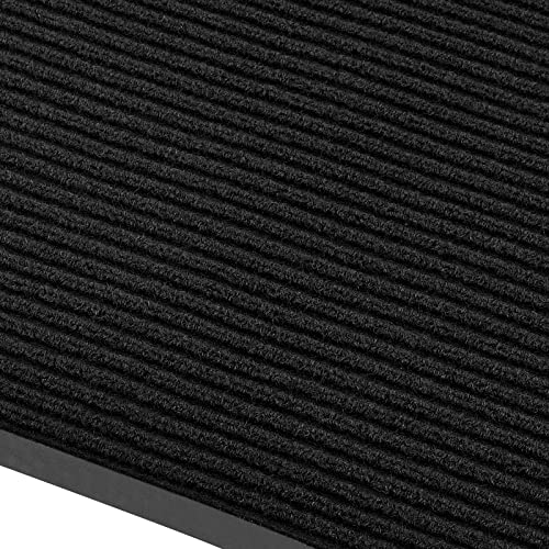 Fani Heavy Duty Large Outdoor Indoor Entrance Doormat Waterproof Low Profile Entrance Rug Front Door Mat Patio Anti-Skid Rubber Back, 35X60 Inch (Jet Black) #TOP1