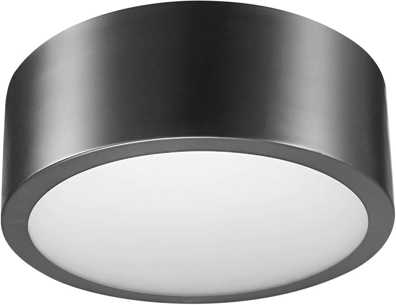 Globe Electric 60304 Edinburg LED Integrated Flush Mount Ceiling Light, Black Iron Finish, Frosted Glass Shade, 18W, 3000 Kelvin, 1100 Lumens, Dimmable 60304
