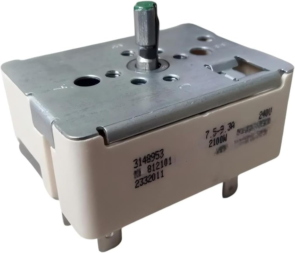 812101 Range Burner Infinite Control Switch - 7.5-9.3 A 240 V 2100 W - for Whirlpool Cooktop Part Replacement WP3148953 3148953 3148954 AP6007658 PS11740775 - Range Stove Infinite Switch Replacement