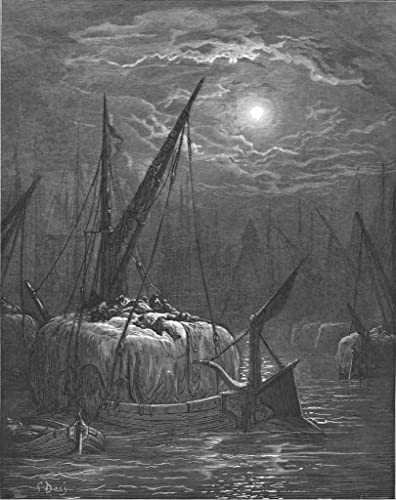Toile Hayboat sur la Tamise de Gustave Doré 60x90cm pour salon