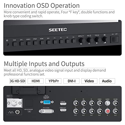 Image of P133-9HSD 13.3 Inch Pro SDI Broadcast Monitor Professional LCD Director Studio Production Monitoring IPS Screen Full HD 1920x1080 Aluminum Design with 3G-SDI 4K HDMI AV YPbPr