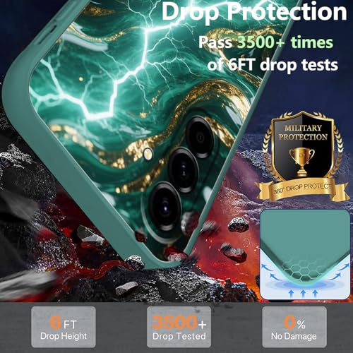 Coque Samsung A26 5G antichoc silicone vert marbre évite les chutes