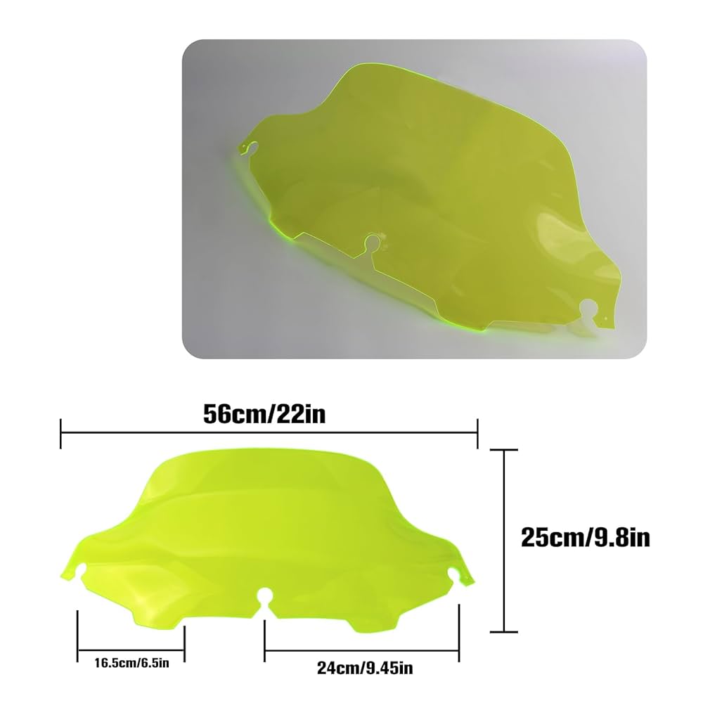 Dakchor 8 inch Green Wave Windshield Windscreen for Harley