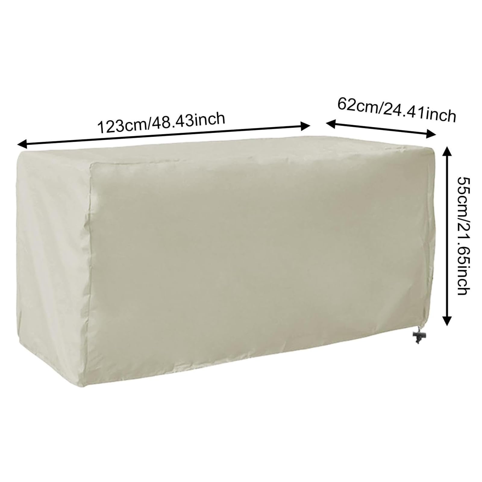 Housse Coffre de Rangement, 420D Oxford Bâche Pliable Coffre à Coussin Imperméable Résistante À La Pluie Et Aux UV Fermeture À Glissière Protection, pour Boîtes Terrasse Jardin (Beige,130*60*71cm)