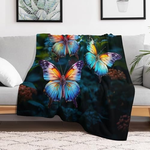 Couverture papillon contre les frissons du soir plaid de canapé