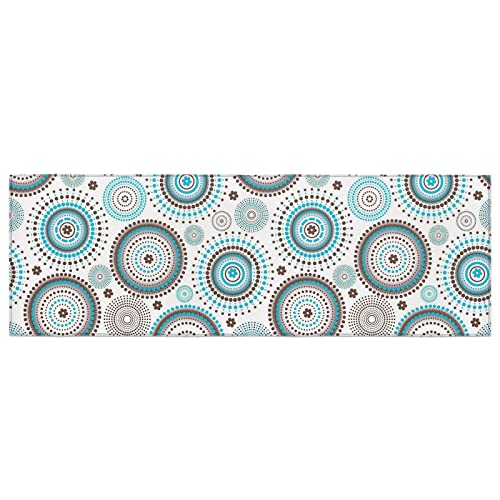 Runner Rugs, Polka Dot Circle Flower Geometric Pattern Non Slip Low Profile Hallway Runner Rug For Entryway Entrance Kitchen Laundry Room Bedroom, 15.7"X47.2" #TOP4