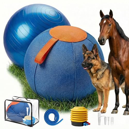 Portable 22-Inch Herding Ball for Dogs Australian Shepherds Dog Herding Ball Outdoor Training Set for Working Animals with Durable Oxford Fabric Cover Air Pump Storage Bag & Gift Box Included