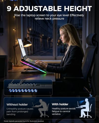 Image of ChillCore 2 Detachable Fans RGB Gaming Laptop Cooling Pad, Rapid Cooling for 15.6-19.3 inch Laptops, Variable Speed Control, 8 Adjustable Heights - K6 with Memory Foam