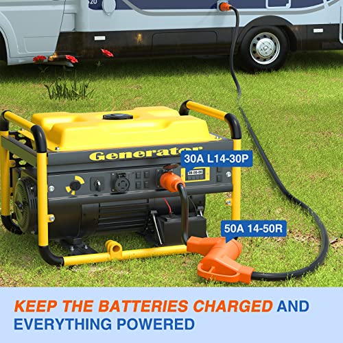 Image of Nilight RV Generator Adapter Cord 30Amp to 50Amp 4 Prong Pure Copper Heavy Duty Twist Lock Male Plug10 Gauge Wire L14-30P to 14-50R 30M /50F for RVs Camper Caravan Van Trailer