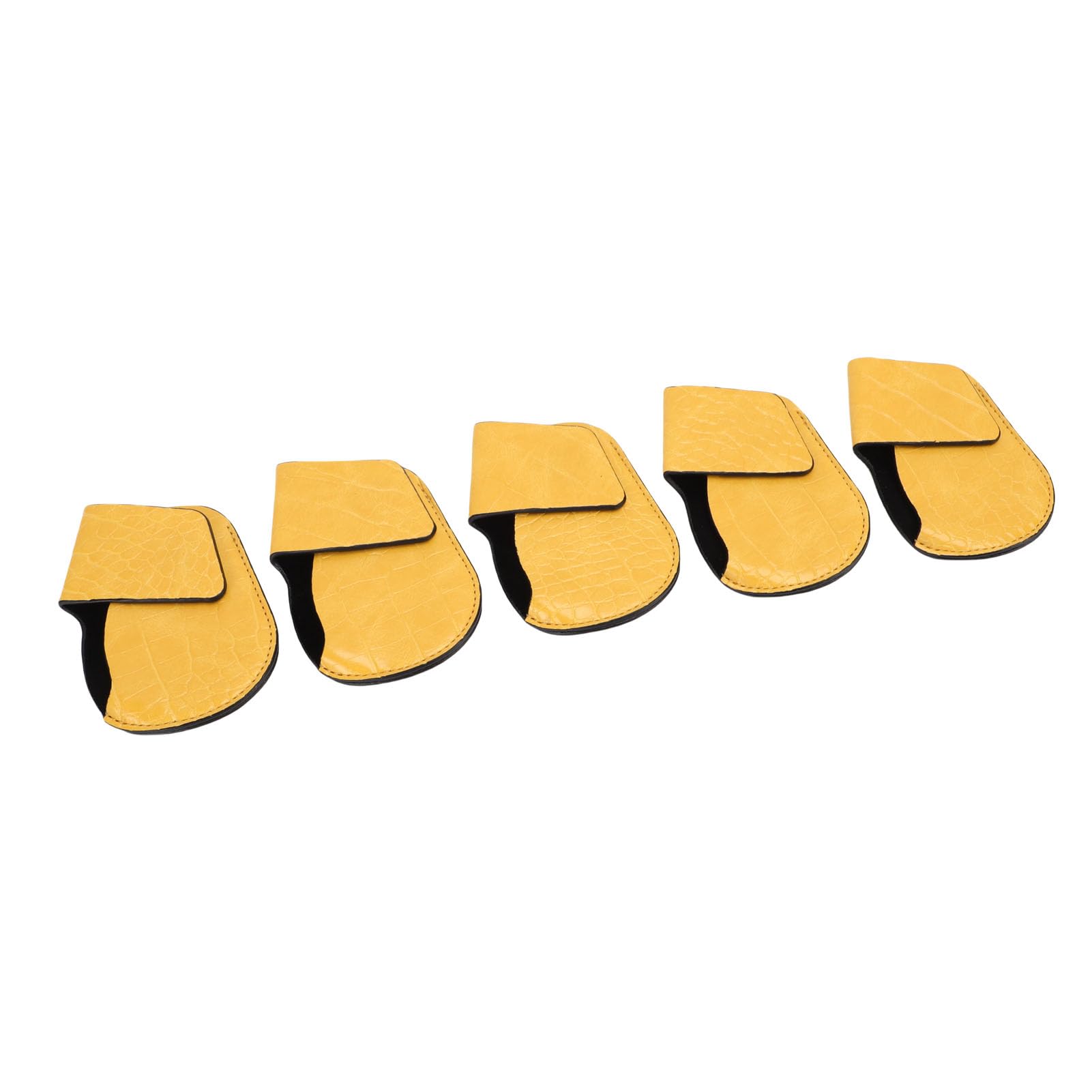 Generic 10 Stück Gelbe Schlägerkopfhüllen aus Eisen, Hochwertiges PU-Material, Sichere Magnetische Passform für Stabilen Schutz, Leicht zu Reinigen, Ideal für Golfer