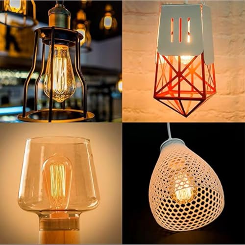 Image of fizzytech E27 Base 230 Lumens Antique Vintage Edison Glass Bulb with Squirrel Cage Filament Amber 40W Light Bulb One Unit