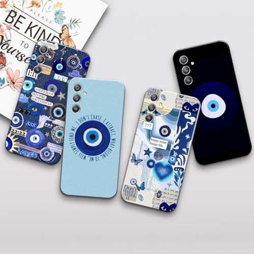 Image of COLORflow Back Cover Compatible with Samsung Galaxy A34 5G | Evil Eye Charm Color Customized Back Cover Compatible with Samsung Galaxy A34 5G