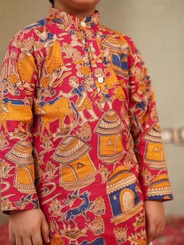 Image of AJ DEZINES Kids Ethnic Wear Pure Cotton Dhoti Kurta Set For Boys