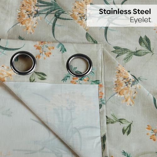 Image of haus & kinder Digital Printed Cotton Door Curtain 7 Feet Long Pack of 1 Door Curtain, 7 Feet Curtain for Door (Woodland Bloom, Light Pink 130x213 CM)