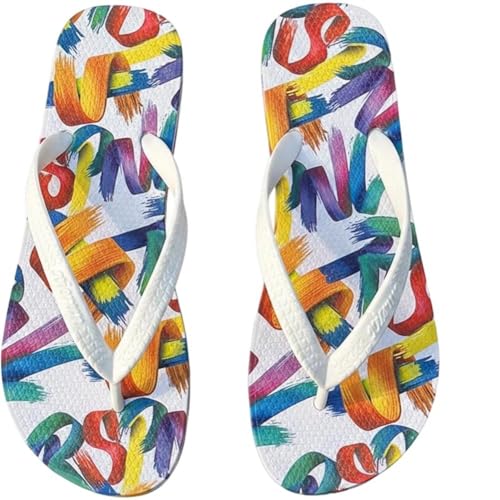 Ymxygz Chanclas con Estampado De Grafiti, Pantuflas De Playa Antideslizantes para Verano, Ideales para Piscina, Viajes, Vacaciones Y Camping.