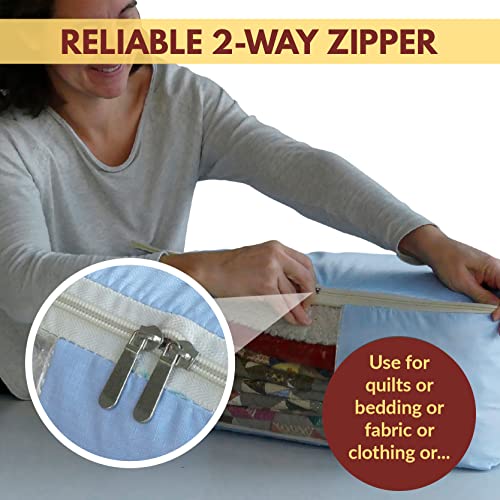 Madam Sew Large Quilt Storage Bag With 2-Way Zipper & See-Through Front Panel,Store And Protect Quilts thumb #4