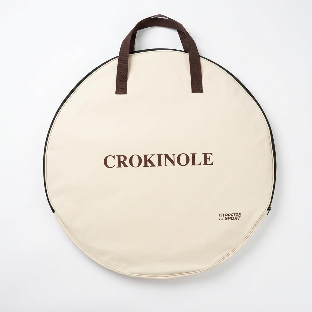 Crokinole, Juego de Estrategia Canadiense, tamaño Oficial 69 x 69 cm, con Hermosas fichas de Juego y Bolsa de Transporte y Almacenamiento