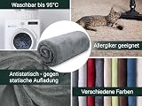 ZOLLNER Kuscheldecke flauschig in 150x200 cm - super kuschelige und warme Sofadecke - waschbar bis 95°C - atmungsaktive Mikrofaser in grau - Hotelwäschequalität - Oeko Tex® Zertifiziert